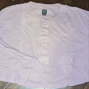 Urban outfitters long sleeve purple hidden button top popover crop top